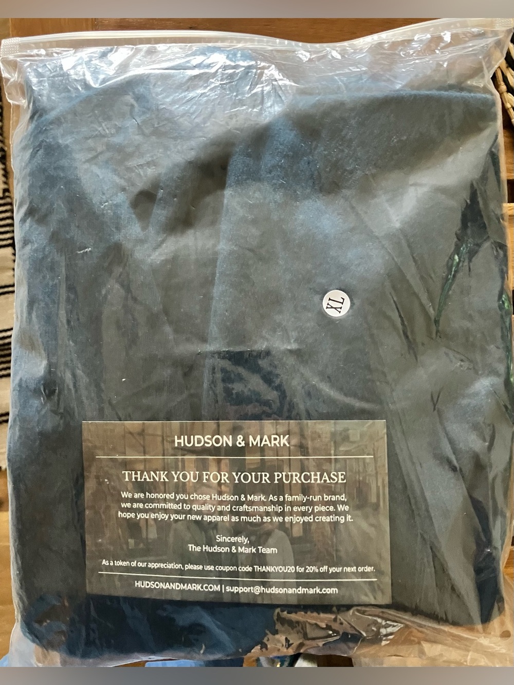 Hudson & Mark Slate Blue Wool Blend Wrap Sweater (Retired)-XL (Fits like Large) - Picture 6 of 6